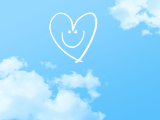 空にハートマーク
