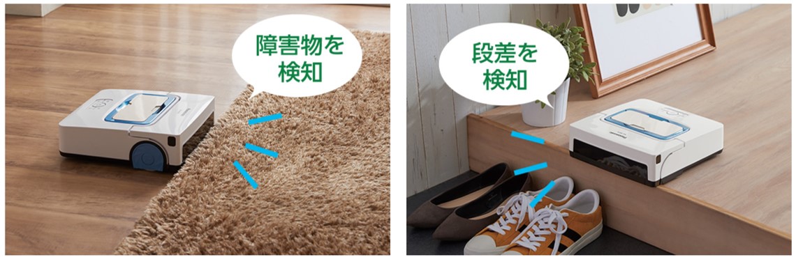 床拭きロボットのローラン段差検知と落下防止について